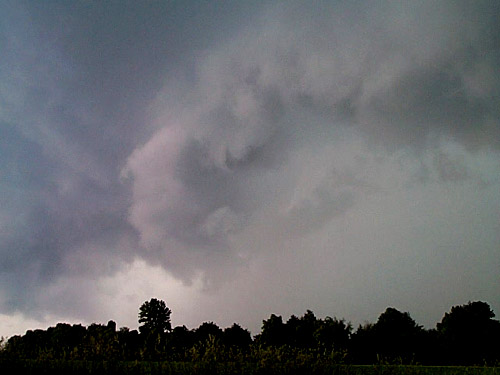 Graugelbe Wolkenfrbung