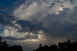 Abziehendes Gewitter in der Abenddmmerung