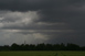 Gewitterzelle mit trichterfrmiger Wolke an der Rckseite in nrdlicher Richtung