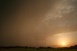 Das Gewitter mit Niederschlagskern und tiefstehender Sonne daneben - Standort bei Starnberg