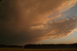 Abendrote Frbung der Gewitterwolken nach Sonnenuntergang