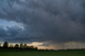 Blick nach Westen auf ein leichtes Gewitter - Standort bei Oberpfaffenhofen