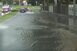 Überflutete Straße in Penzberg